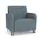 Lesro Siena Lounge Reception Wide Guest Chair w/ Front Casters, Brushed Steel Back Legs, RF Serene Uph SN1201 - alternate 1